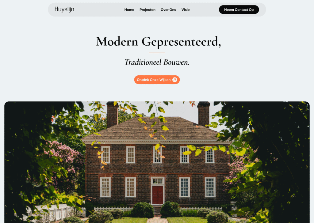 Dutch home estate hero web design