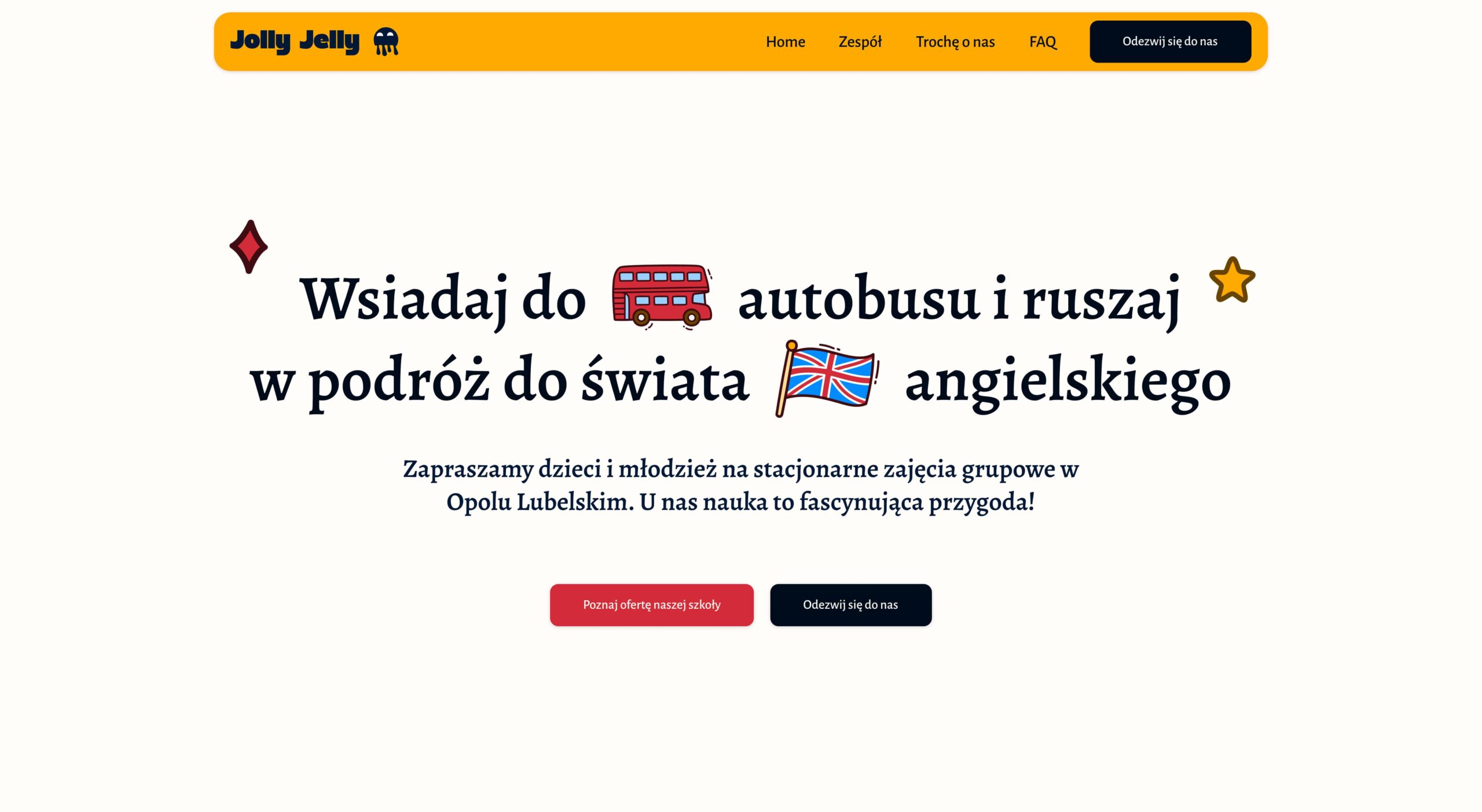 Jolly Jelly redesign hero section