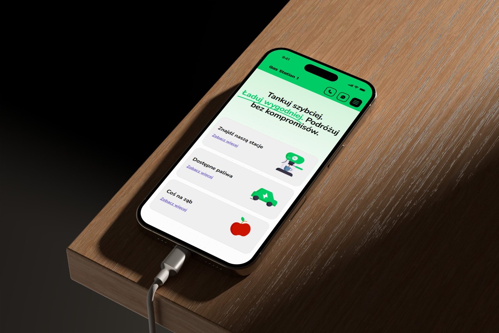 01 iPhone Mockup gas station
